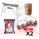 Kit Arrosticini Medio – Fornacella 60cm, 100 Arrosticini da 28gr, Brocca e Carbone