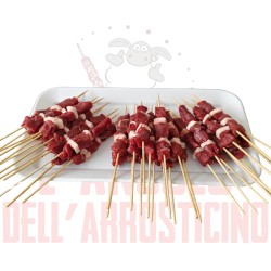 15 Arrosticini fatti a mano di carne e 10  fatti a mano di fegato e cipolla