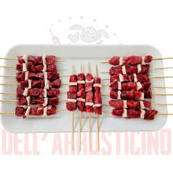 15 Arrosticini fatti a mano di carne e 10  fatti a mano di fegato e cipolla