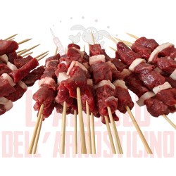 15 Arrosticini fatti a mano di carne e 10  fatti a mano di fegato e cipolla